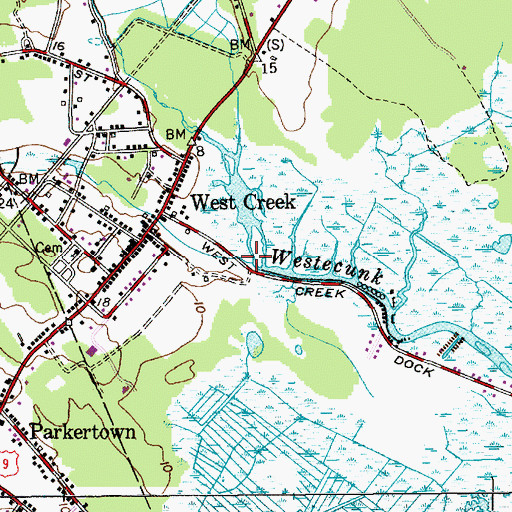 Topographic Map of Uriah Branch, NJ