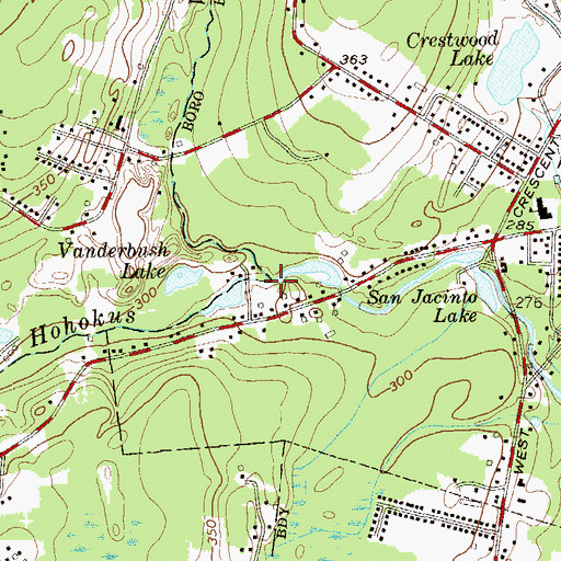 Topographic Map of Valentine Brook, NJ