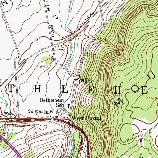 Topographic Map of Valley, NJ