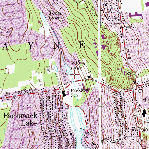 Topographic Map of Valley Lake, NJ