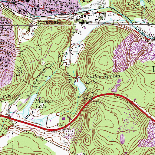 Topographic Map of Valley Spring Lake, NJ