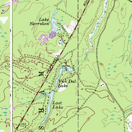 Topographic Map of Van Dal Lake, NJ