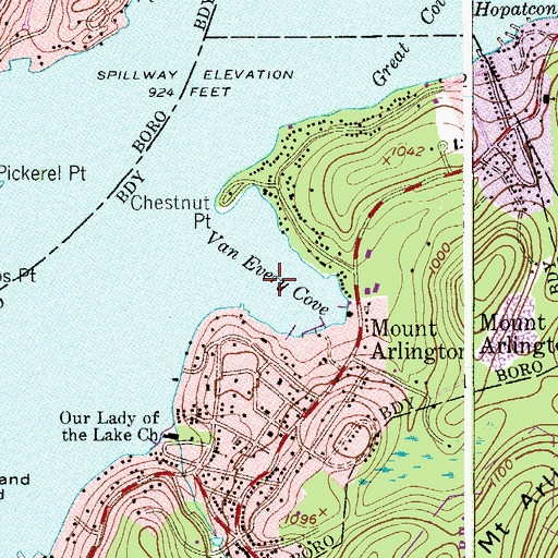 Topographic Map of Van Every Cove, NJ