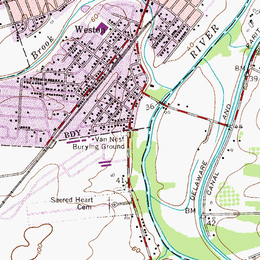 Topographic Map of Van Nest Burying Ground, NJ
