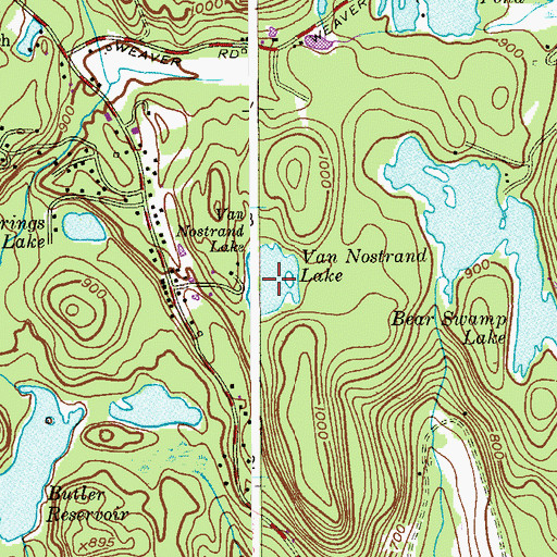 Topographic Map of Van Nostrand Lake, NJ