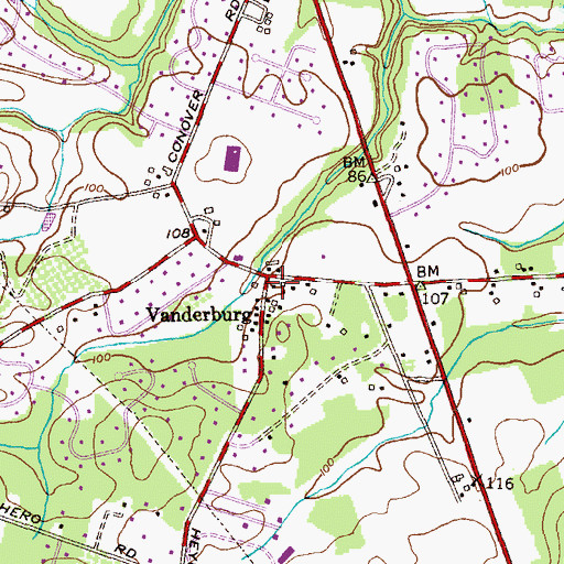 Topographic Map of Vanderburg, NJ