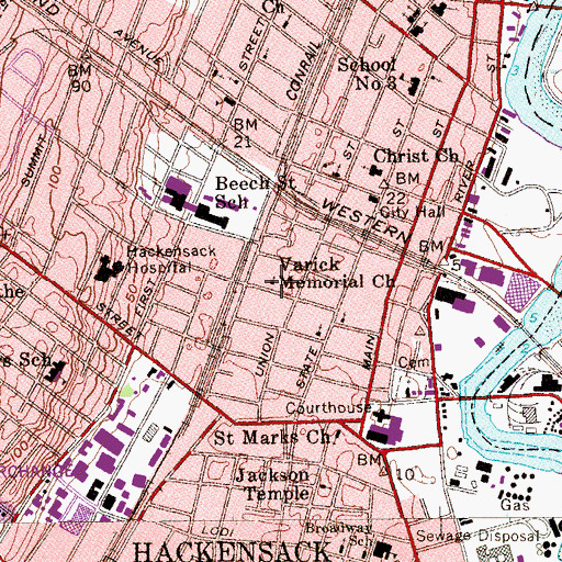 Topographic Map of Varick Memorial African Methodist Episcopal Zion Church, NJ