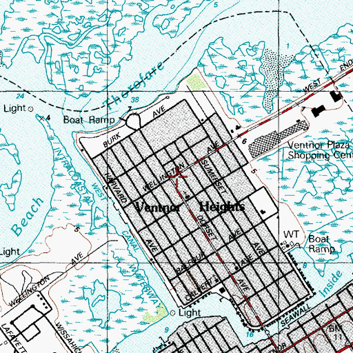 Topographic Map of Ventnor Heights, NJ