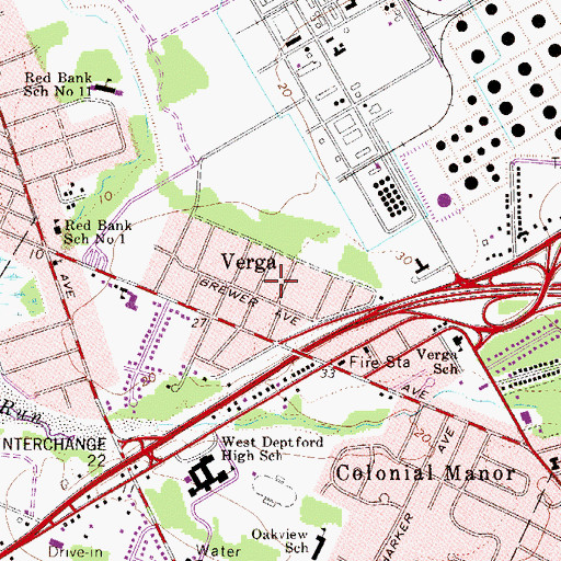 Topographic Map of Verga, NJ
