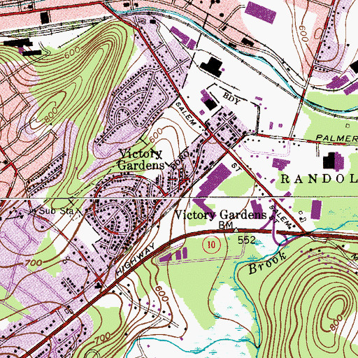 Topographic Map of Victory Gardens, NJ