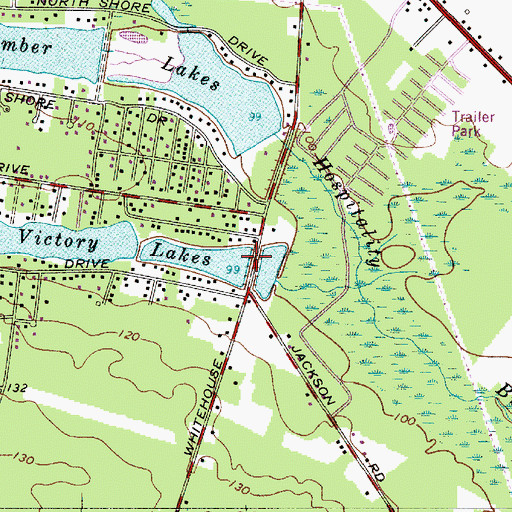 Topographic Map of Victory Lakes, NJ