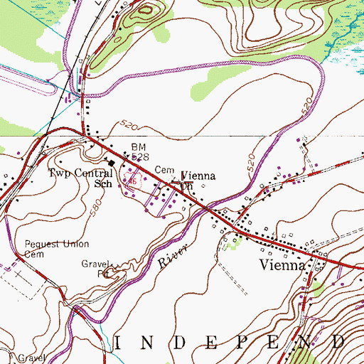 Topographic Map of Vienna Church, NJ
