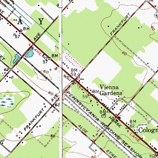 Topographic Map of Vienna Gardens, NJ