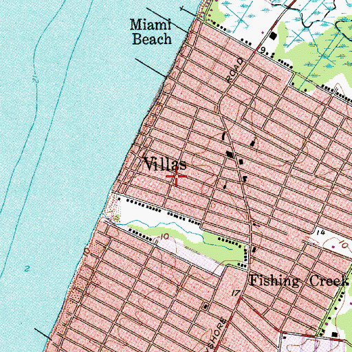 Topographic Map of Villas, NJ