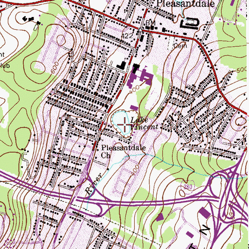 Topographic Map of Lake Vincent, NJ