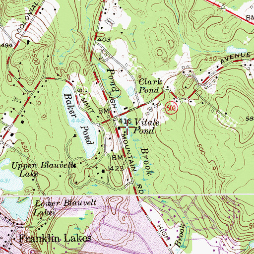 Topographic Map of Vitale Pond, NJ