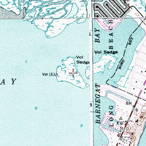 Topographic Map of Vol Sedge, NJ
