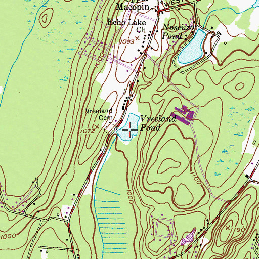 Topographic Map of Vreeland Pond, NJ