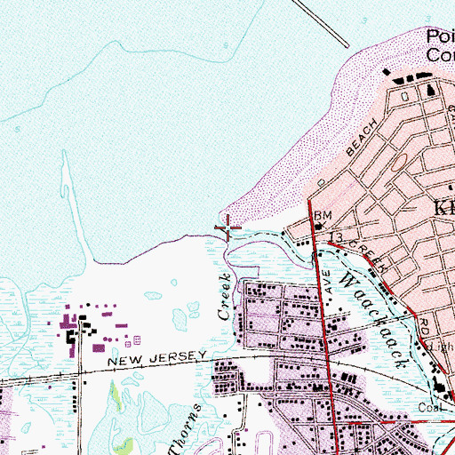 Topographic Map of Waackaack Creek, NJ