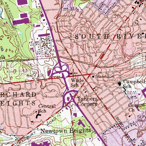 Topographic Map of Wade School, NJ