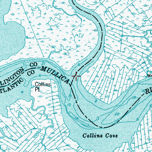 Topographic Map of Wading River, NJ