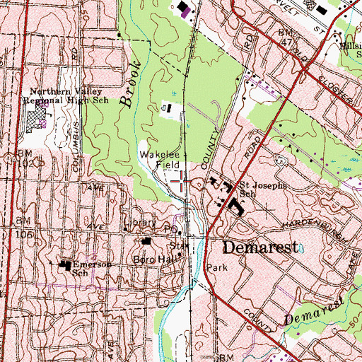 Topographic Map of Wakelee Field, NJ