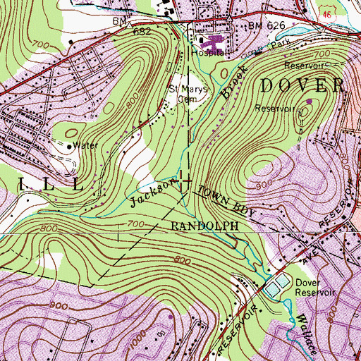 Topographic Map of Wallace Brook, NJ