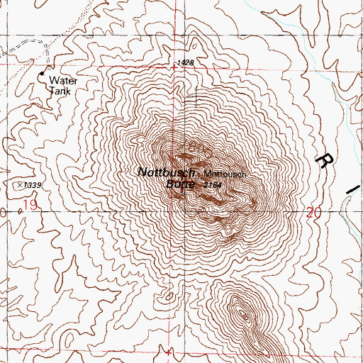 Topographic Map of Nottbusch Butte, AZ