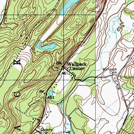 Topographic Map of Wallpack Center, NJ