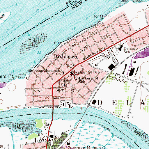 Topographic Map of Walnut Street Elementary School, NJ