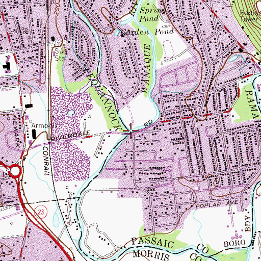 Topographic Map of Wanaque River, NJ