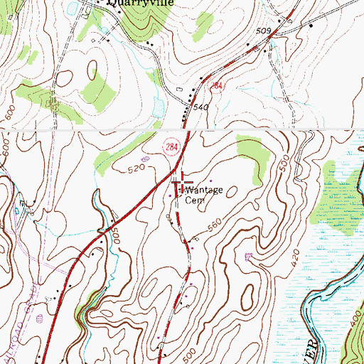 Topographic Map of Wantage Cemetery, NJ