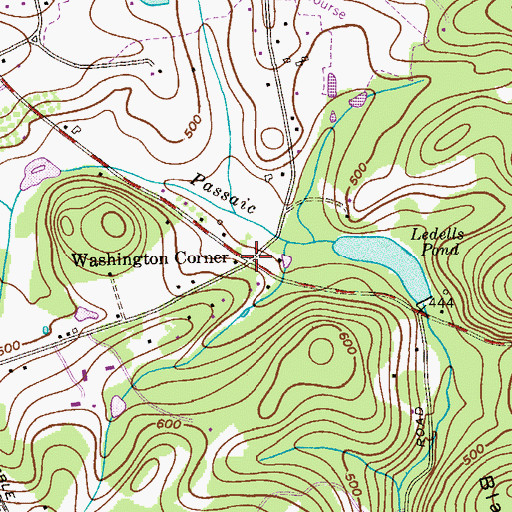 Topographic Map of Washington Corner, NJ
