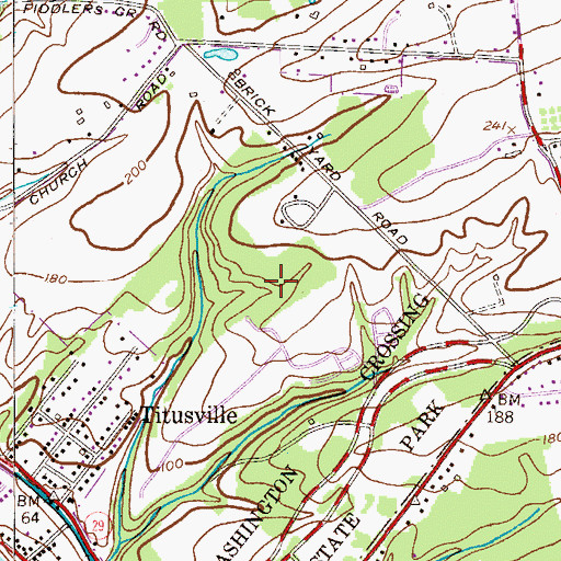 Topographic Map of Washington Crossing State Park, NJ
