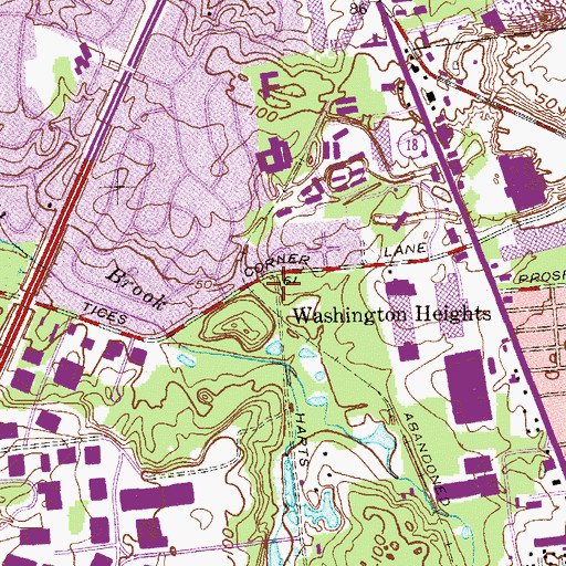 Topographic Map of Washington Heights, NJ