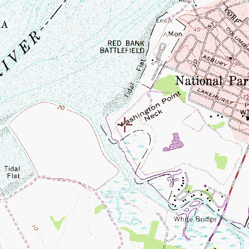 Topographic Map of Washington Point Neck, NJ