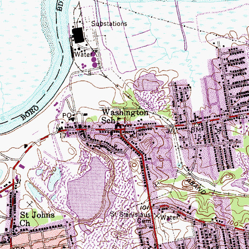 Topographic Map of Washington School, NJ