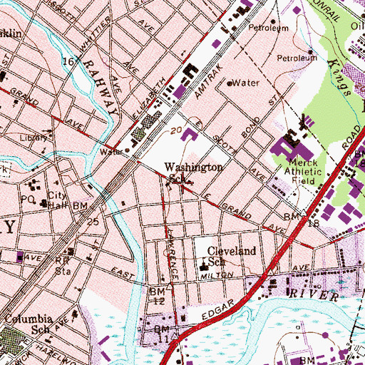 Topographic Map of Washington Grade School (historical), NJ