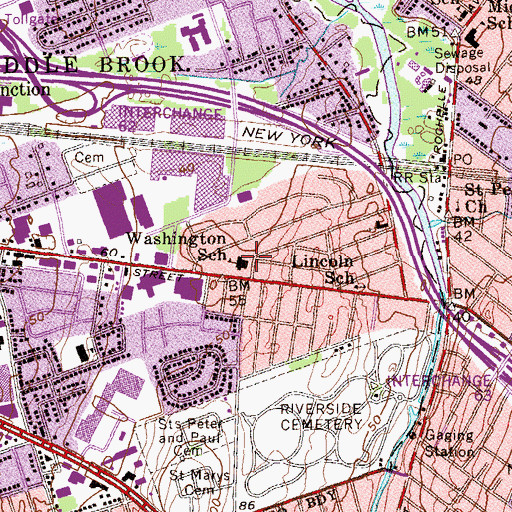 Topographic Map of Washington School, NJ
