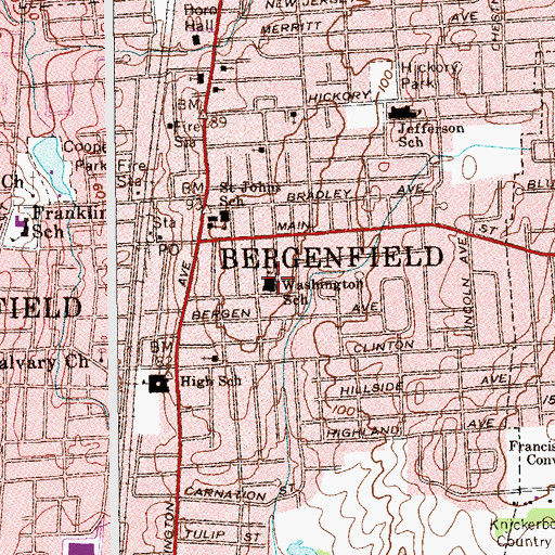 Topographic Map of Washington Elementary School, NJ