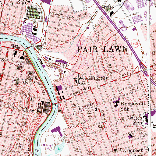 Topographic Map of Washington School, NJ