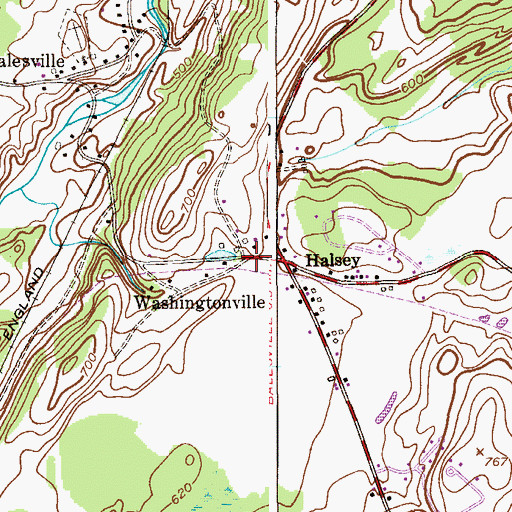 Topographic Map of Washingtonville, NJ