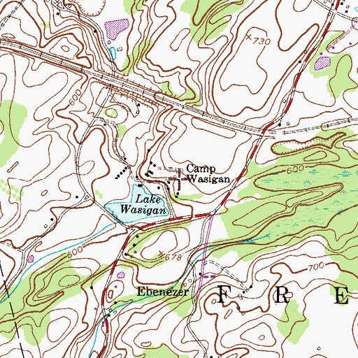 Topographic Map of Wasigan Camp, NJ