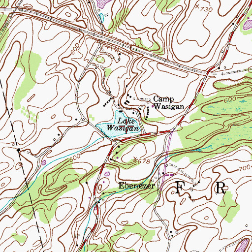 Topographic Map of Lake Wasigan, NJ