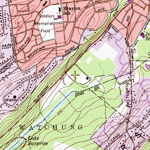 Topographic Map of Watchung Reservation, NJ