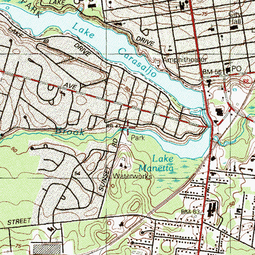 Topographic Map of Watering Place Brook, NJ