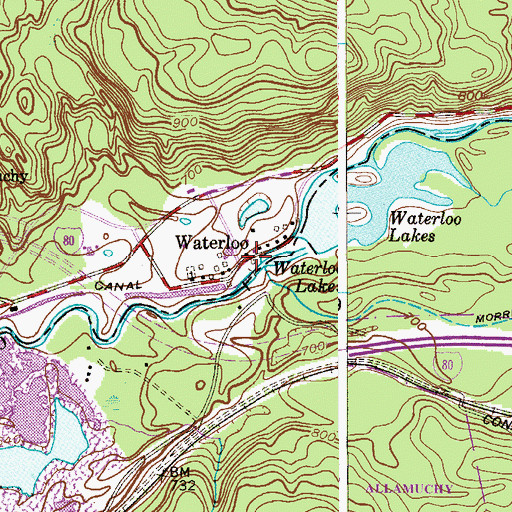 Topographic Map of Waterloo, NJ