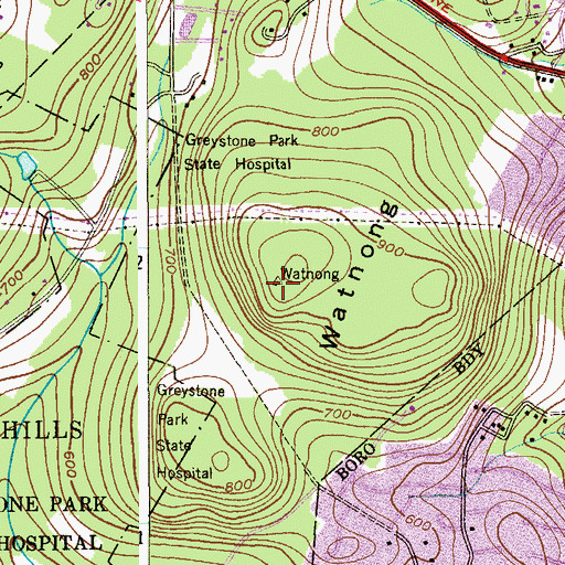 Topographic Map of Watnong Mountain, NJ