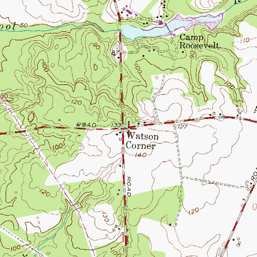 Topographic Map of Watson Corner, NJ