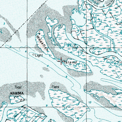 Topographic Map of Weakfish Island, NJ